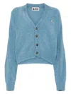 A Bathing Ape Logo Embroidery Cardigan In Blue