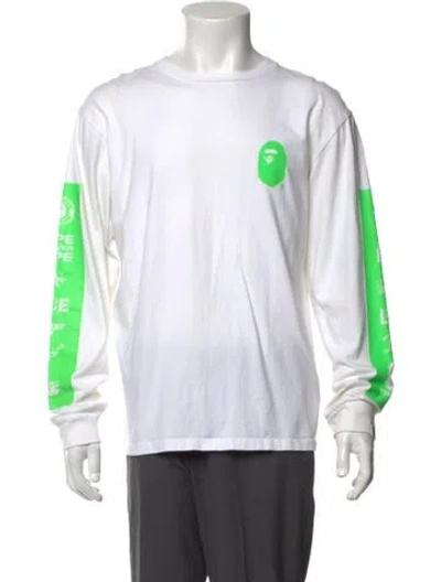 Pre-owned A Bathing Ape Logo Graphic Print T-shirt In White