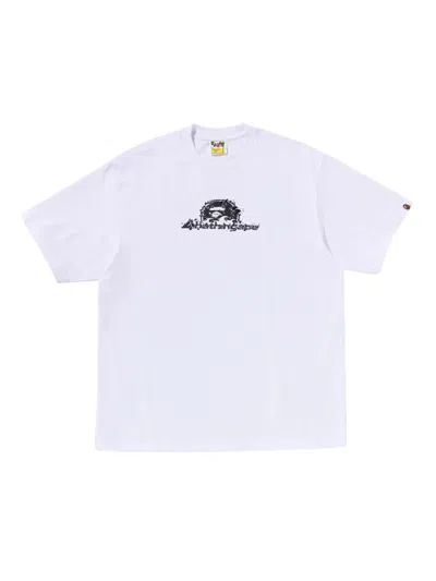 A Bathing Ape Logo-graphic T-shirt In White