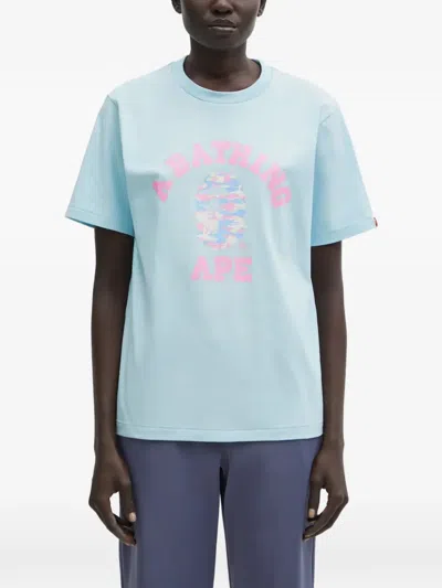 A Bathing Ape Logo-graphic T-shirt In Blue