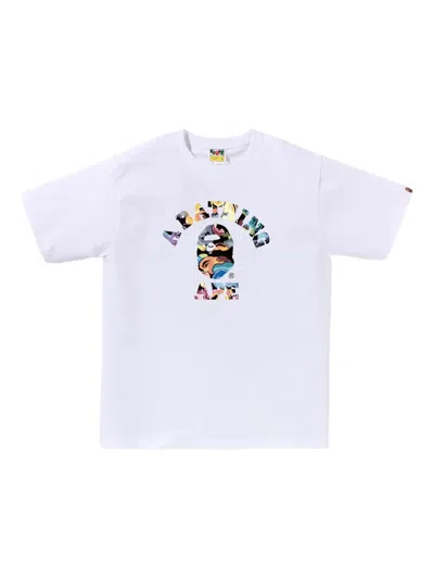 A Bathing Ape Logo-graphic T-shirt In White