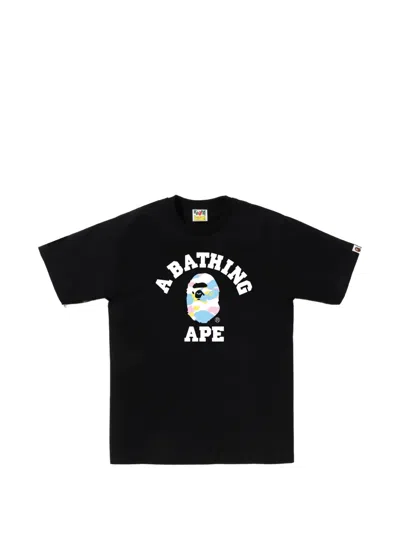 A Bathing Ape Logo Graphic T-shirt In Black