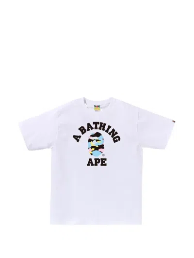 A Bathing Ape Logo Graphic T-shirt In White