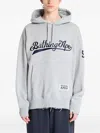 A Bathing Ape Mens Baseball Logo-print Cotton-jersey Hoody Grey Xl In Gray