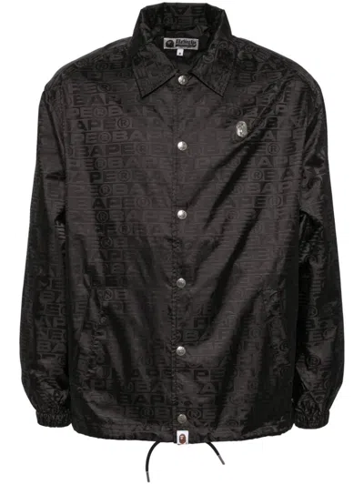 A Bathing Ape Logo-monogram Shirt Jacket In Black