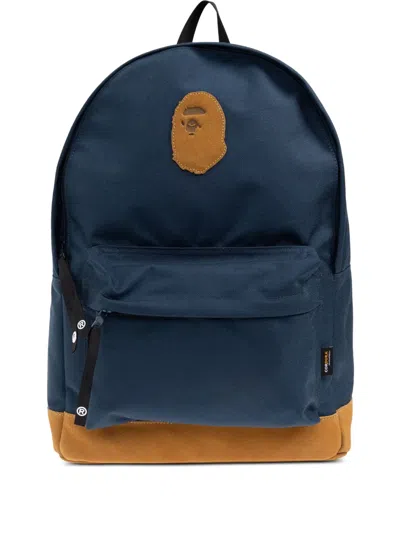 A Bathing Ape Logo-patch Backpack In Blue