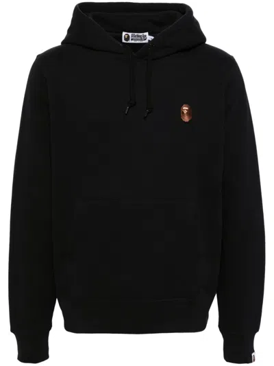 A Bathing Ape Logo-patch Hoodie In Black