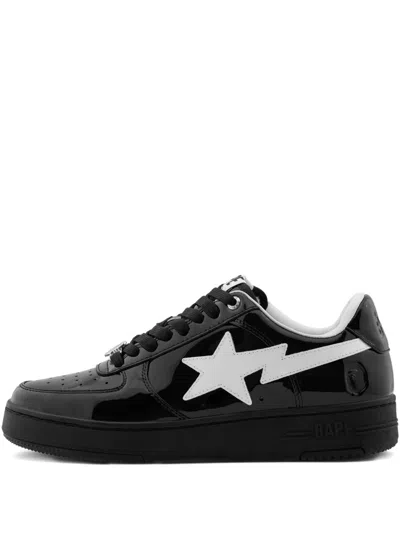 A Bathing Ape Logo-patch Lace-up Sneakers In Black