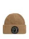 A Bathing Ape Logo-patch Ribbed Beanie
