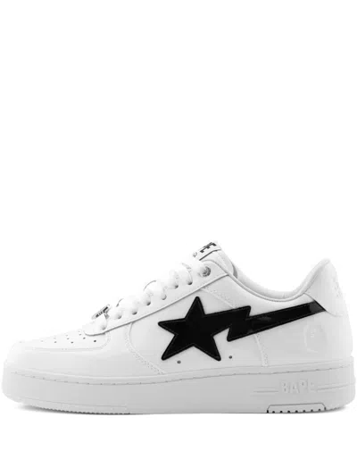 A Bathing Ape Logo-patch Sneakers In White