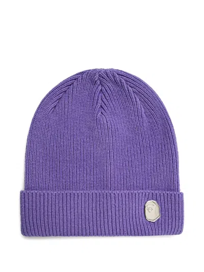 A Bathing Ape Logo-plaque Ribbed Beanie
