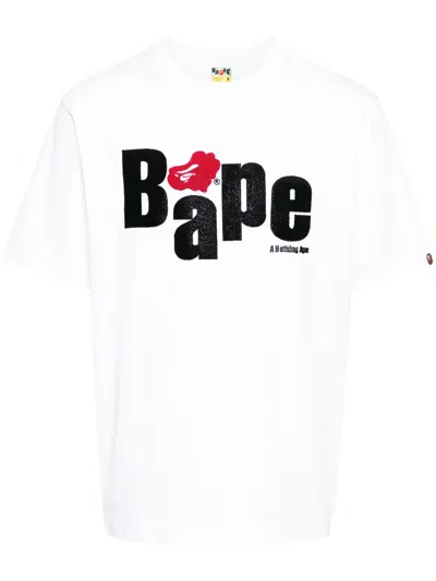 A Bathing Ape Logo-print Cotton T-shirt In 黑色