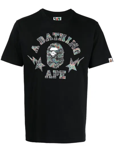 A Bathing Ape Logo-print Cotton T-shirt In Black