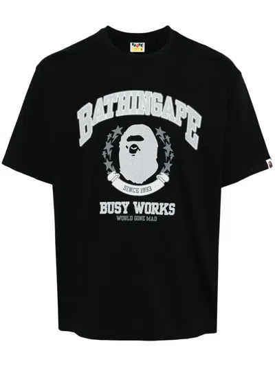 A Bathing Ape Logo-print Cotton T-shirt In Black