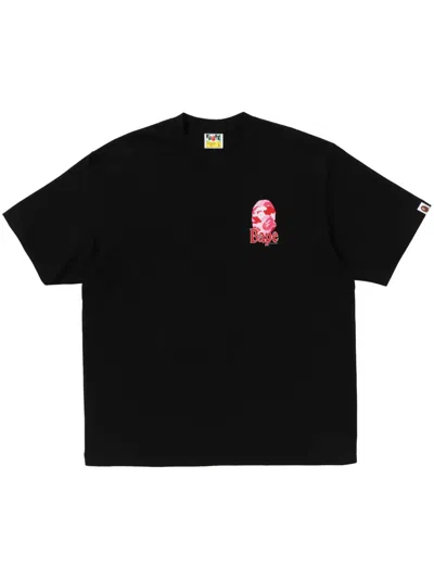 A Bathing Ape Logo-print Cotton T-shirt In Black