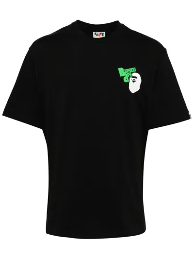 A Bathing Ape Logo-print Cotton T-shirt In Black