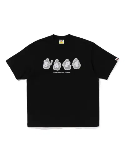 A Bathing Ape Logo-print Cotton T-shirt In Black