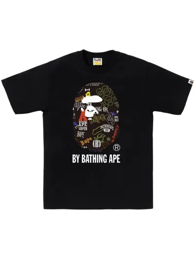 A Bathing Ape Logo-print Cotton T-shirt In Black