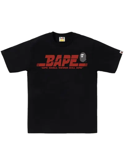 A Bathing Ape Logo-print Cotton T-shirt In Black