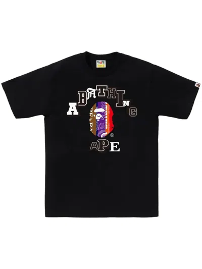 A Bathing Ape Logo-print Cotton T-shirt In Black