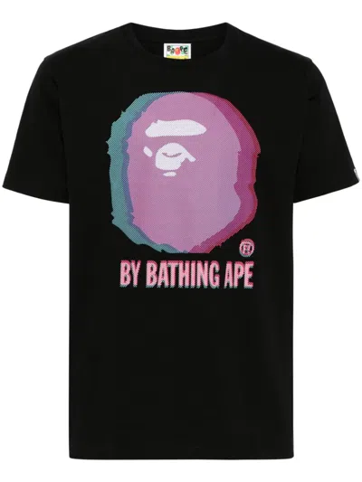 A Bathing Ape Logo-print Cotton T-shirt In Black