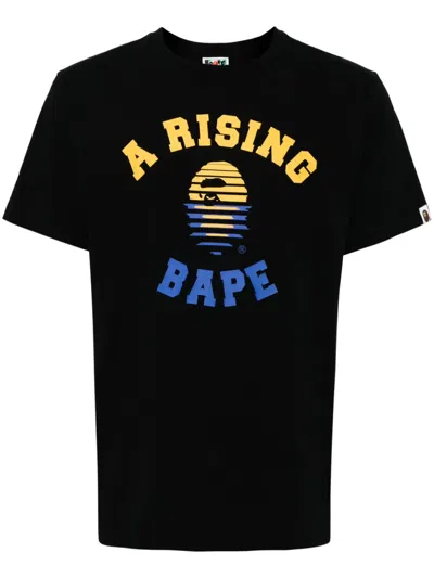 A Bathing Ape Logo-print Cotton T-shirt In Black