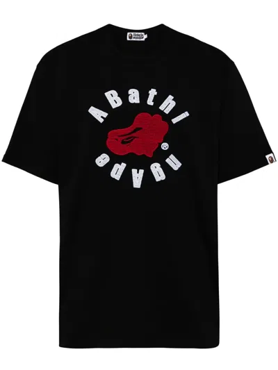 A Bathing Ape Logo-print Cotton T-shirt In Black