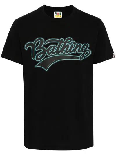 A Bathing Ape Logo-print Cotton T-shirt In Black