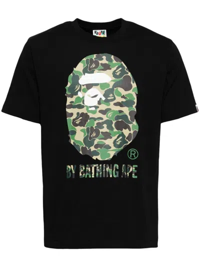 A Bathing Ape Logo-print Cotton T-shirt In Black