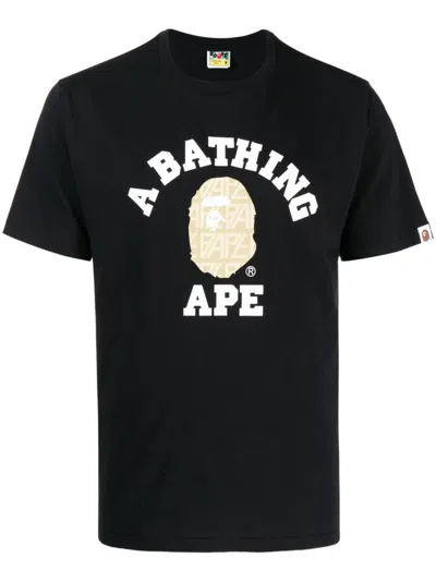 A Bathing Ape Logo-print Cotton T-shirt In Schwarz
