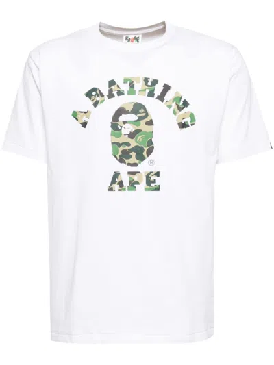 A Bathing Ape Logo-print Cotton T-shirt In White