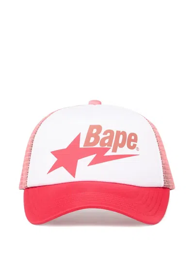 A Bathing Ape Logo-print Hat In White