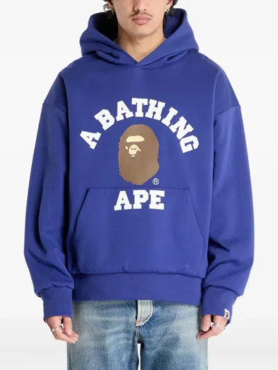 A Bathing Ape Logo-print Hoodie In Blue