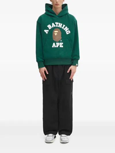 A Bathing Ape Logo-print Hoodie In Green