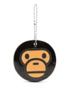 A Bathing Ape Logo Print Keyring In Brown