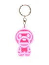 A Bathing Ape Logo Print Keyring In Pink