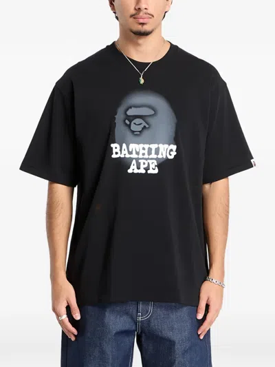 A Bathing Ape Logo-print Relaxed Fit T-shirt In Black