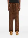 A Bathing Ape Logo-print Side-stripe Trousers In Brown