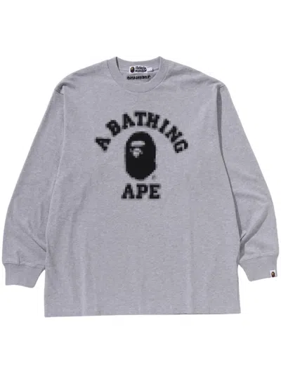 A Bathing Ape Logo-print Sweatshirt In Grey