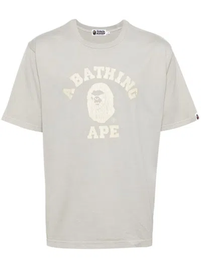 A Bathing Ape Logo-print T-shiirt In Neutrals