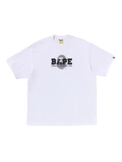 A Bathing Ape Logo-print T-shirt In White