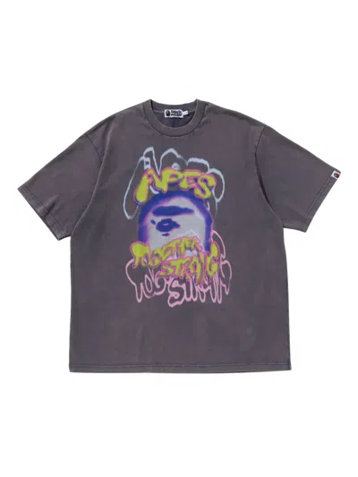 A Bathing Ape Logo-print T-shirt In Purple