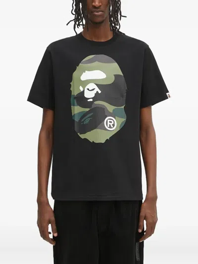 A Bathing Ape Logo-print T-shirt In Black