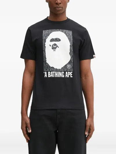 A Bathing Ape Logo-print T-shirt In Black