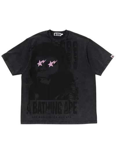 A Bathing Ape Logo-print T-shirt In Black