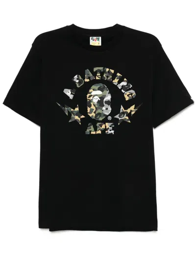 A Bathing Ape Logo-print T-shirt In Black