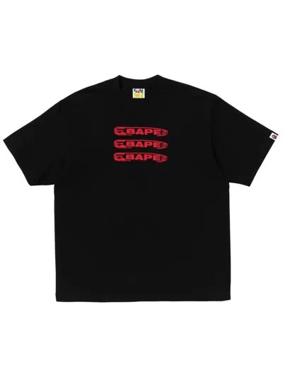 A Bathing Ape Logo-print T-shirt In Black