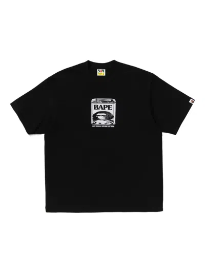 A Bathing Ape Logo-print T-shirt In Black