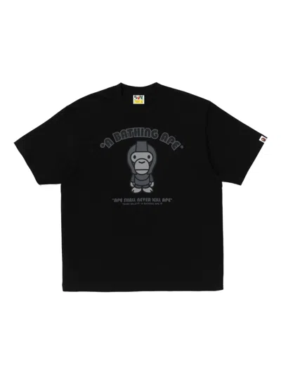 A Bathing Ape Logo-print T-shirt In Black