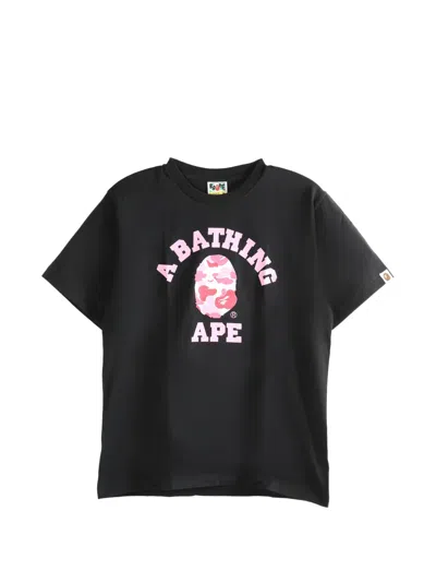 A Bathing Ape Logo-print T-shirt In Black